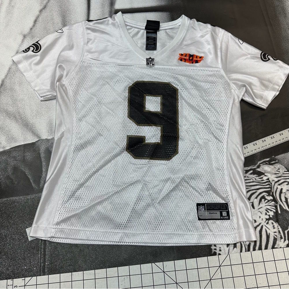 Reebok New Orleans Saints Drew Brews Super Bowl XLIV Women’s Sz Large Jersey A34 - Picture 2 of 5